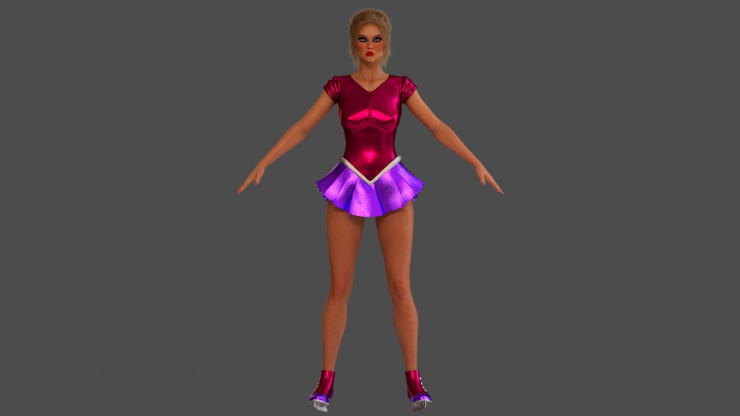 Ice Figure Skater Girl  3D model_5