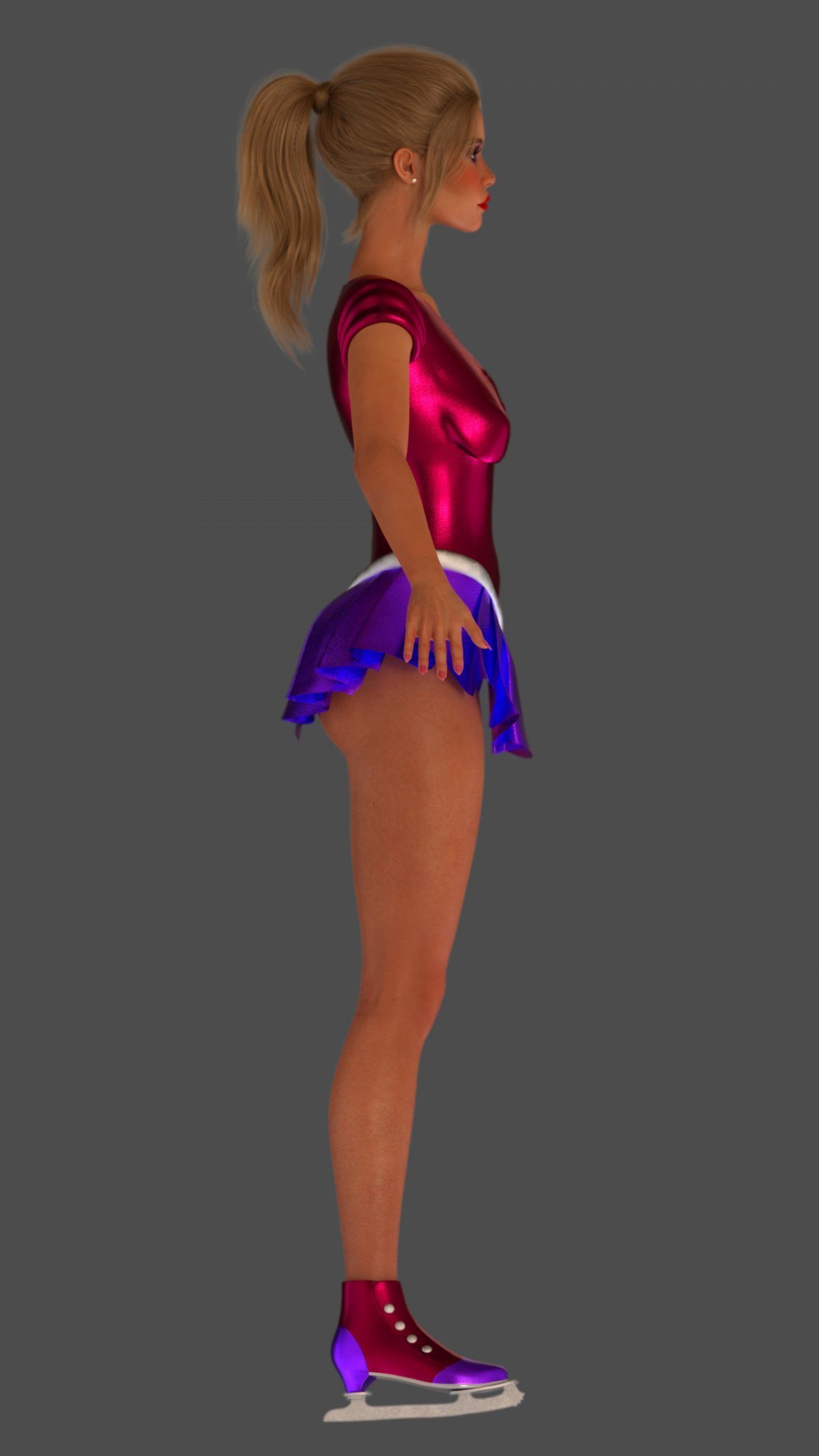 Ice Figure Skater Girl  3D model_6