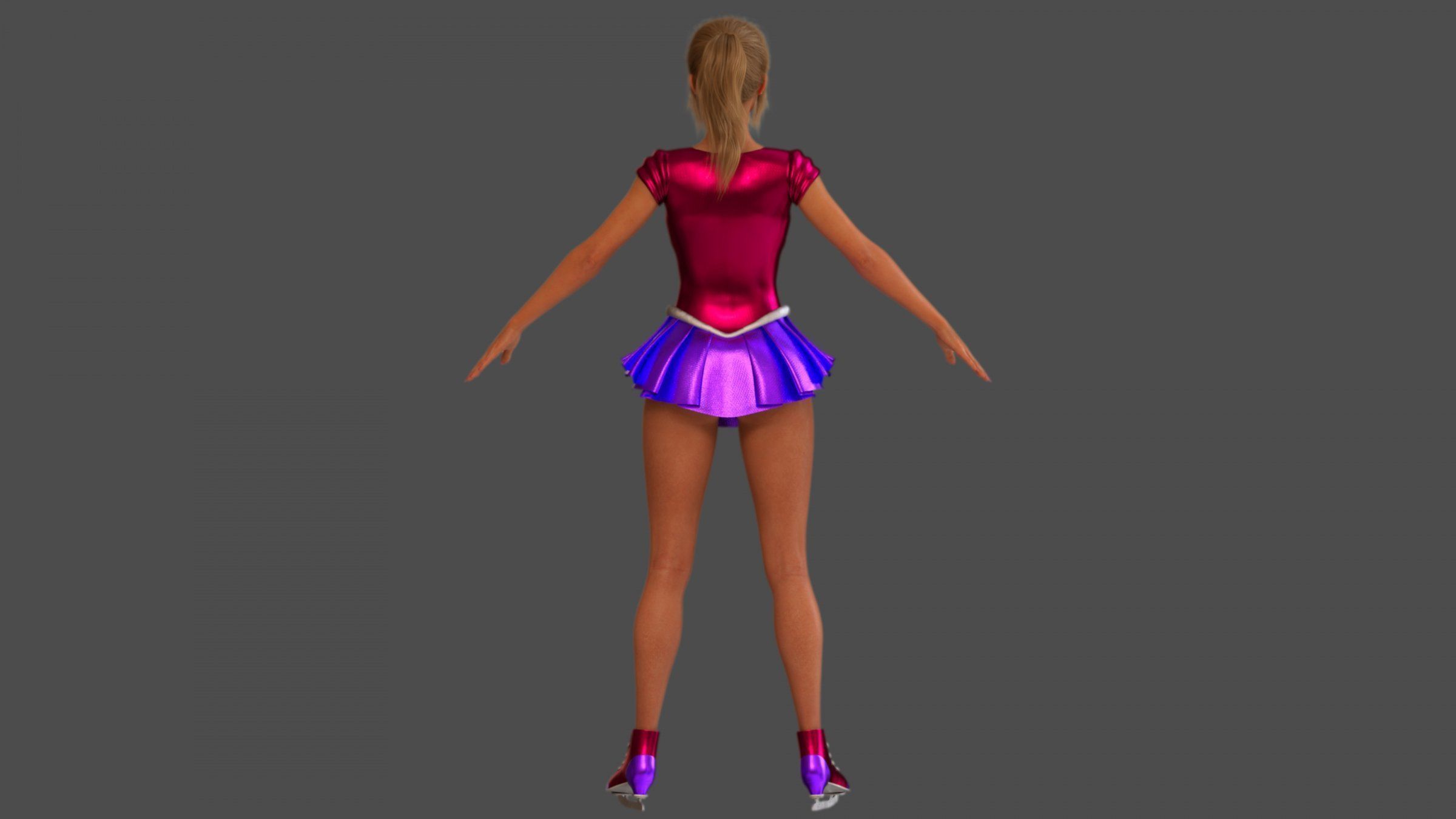 Ice Figure Skater Girl  3D model_7