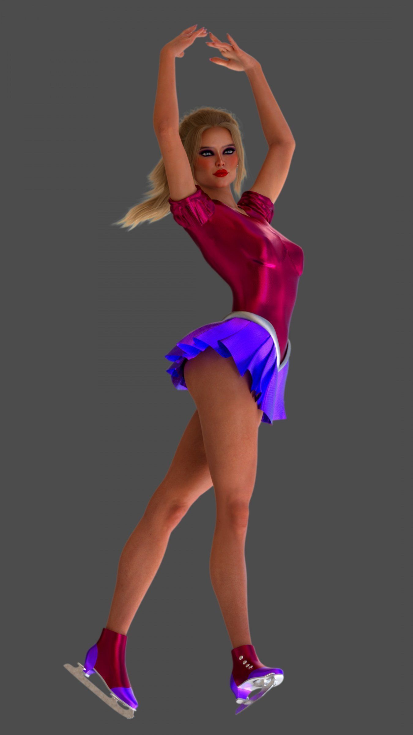 Ice Figure Skater Girl  3D model_10