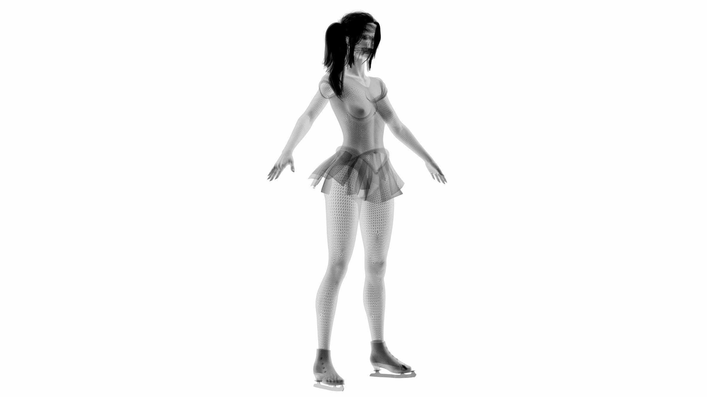 Ice Figure Skater Girl  3D model_2