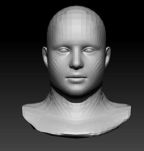 Woman head Low-Poly 2 3D model