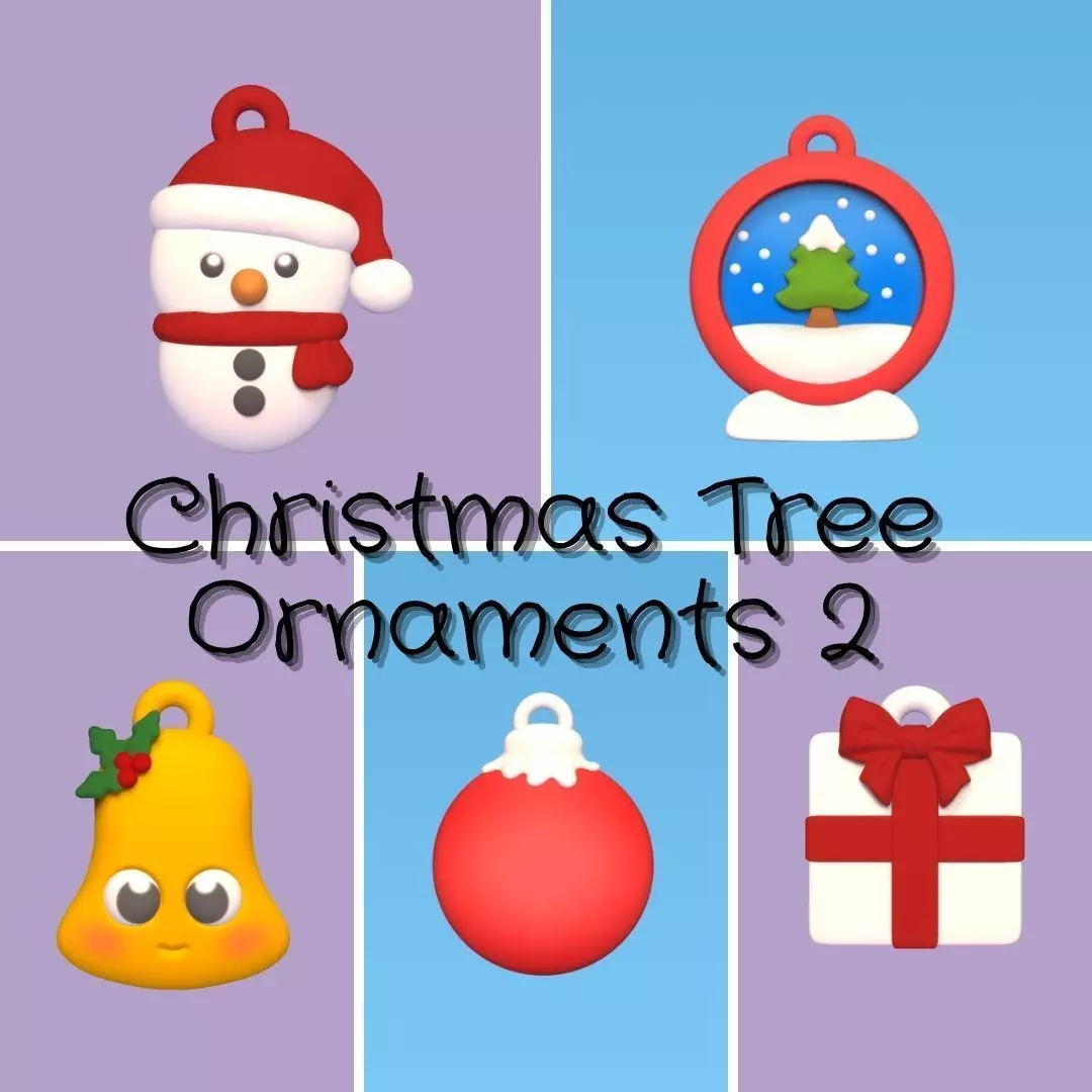 Christmas Tree Ornaments 2 3D Model Collection_0