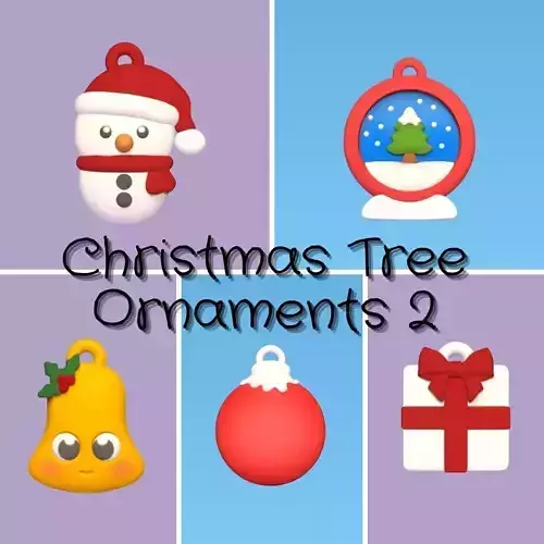 Christmas Tree Ornaments 2 3D Model Collection