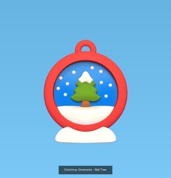 Christmas Tree Ornaments 2 3D Model Collection_2