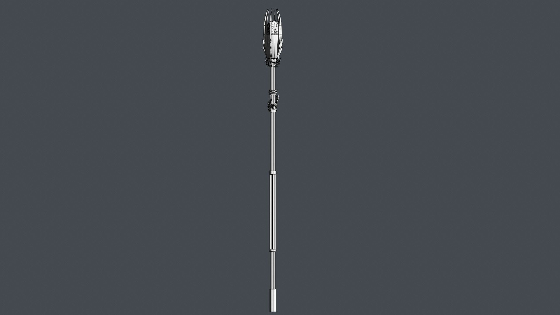 Cursed staff Low-poly 3D model_22