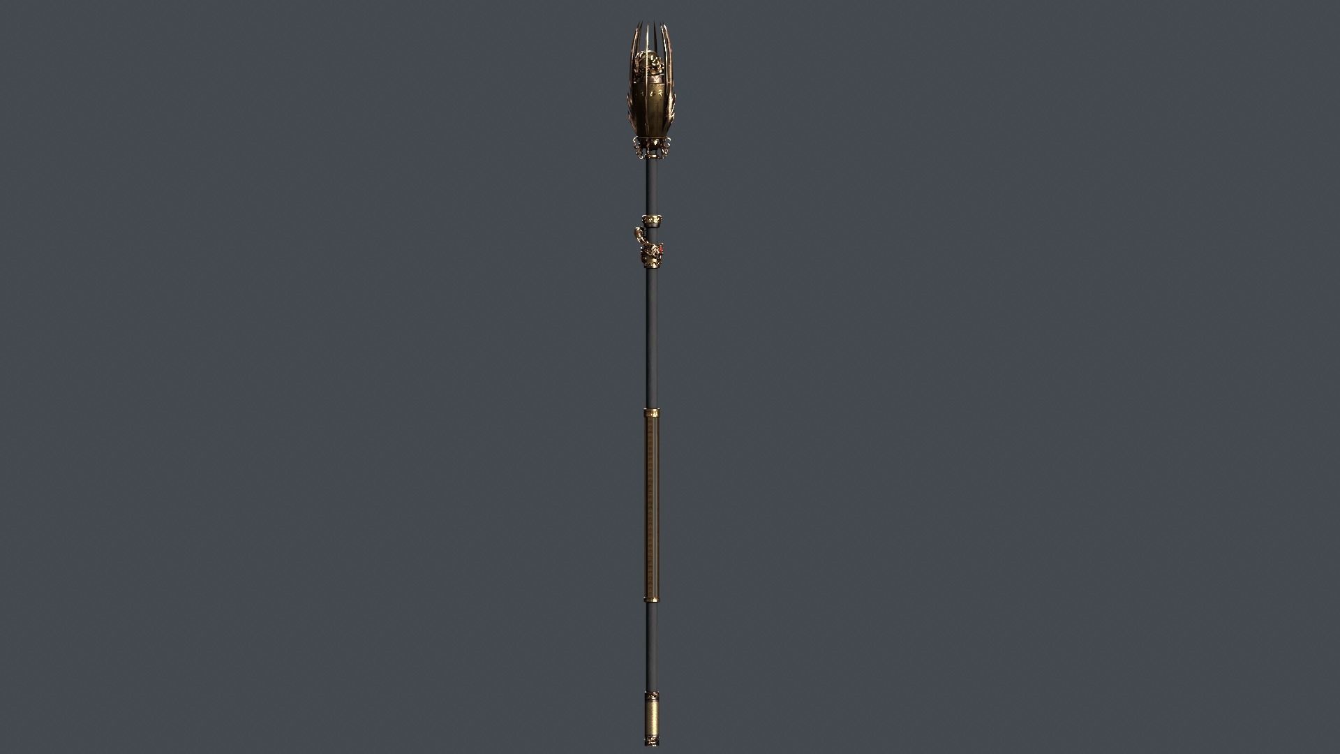 Cursed staff Low-poly 3D model_33