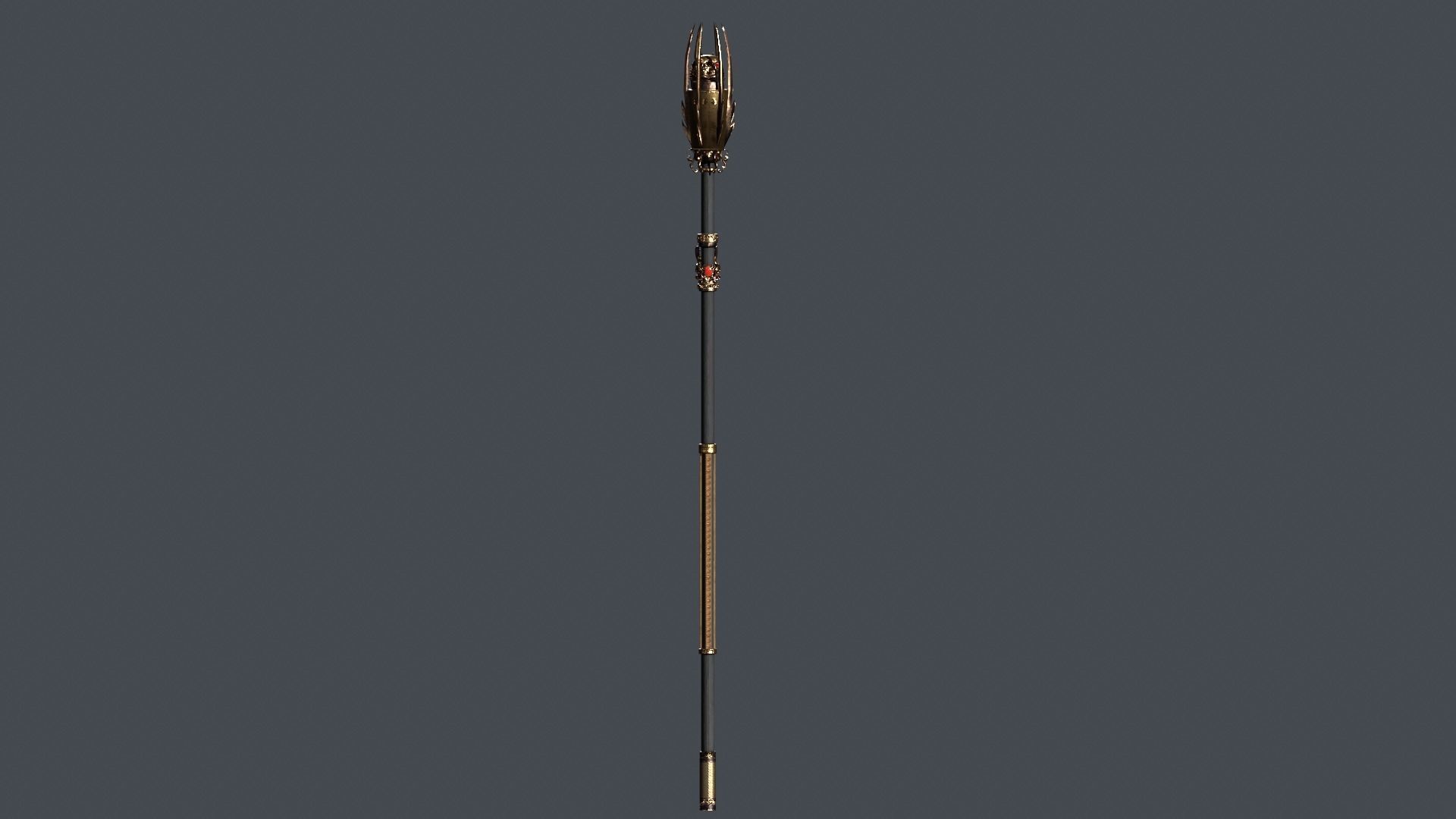 Cursed staff Low-poly 3D model_30