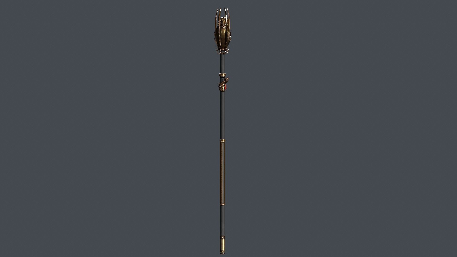 Cursed staff Low-poly 3D model_40