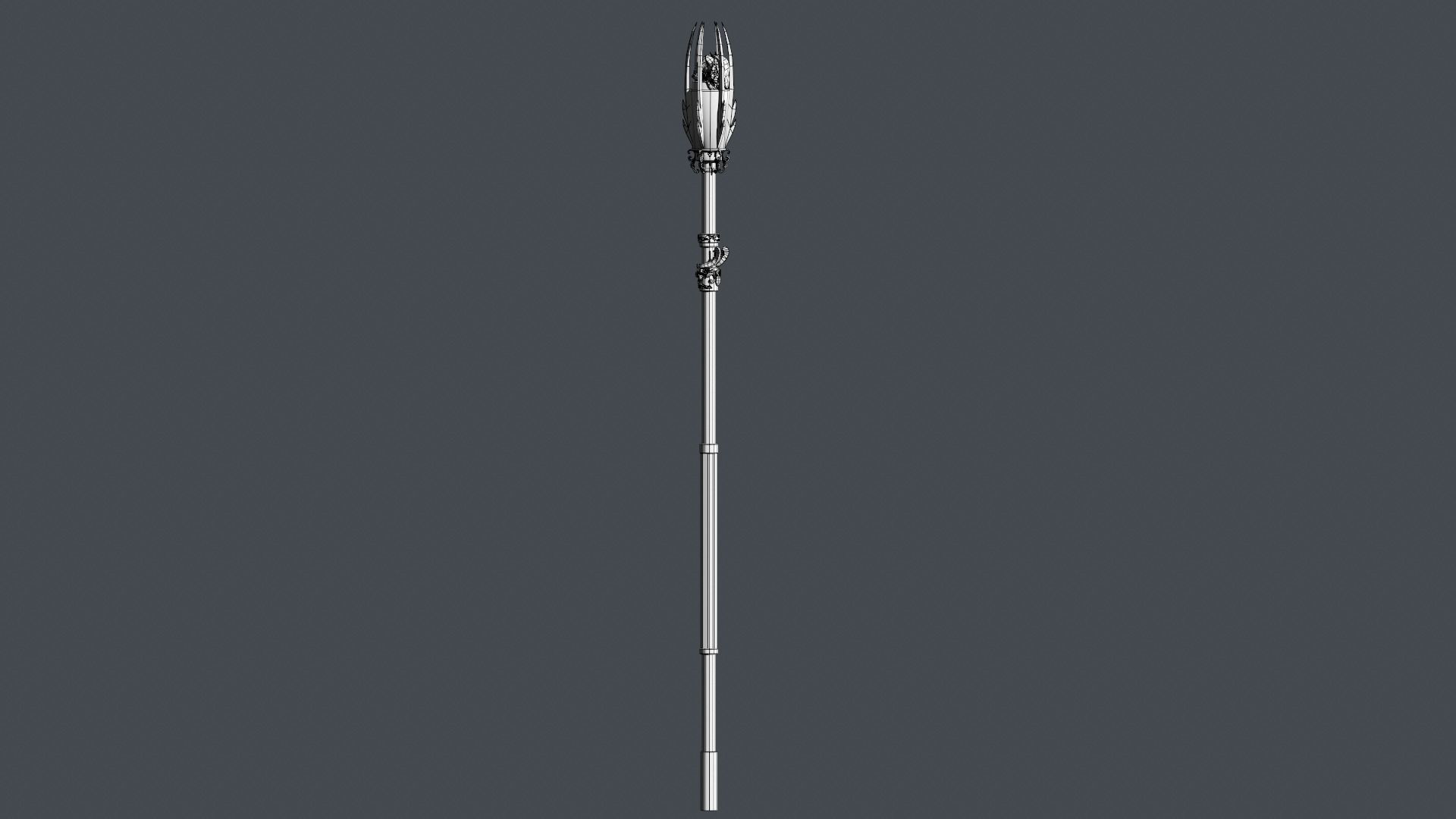 Cursed staff Low-poly 3D model_24