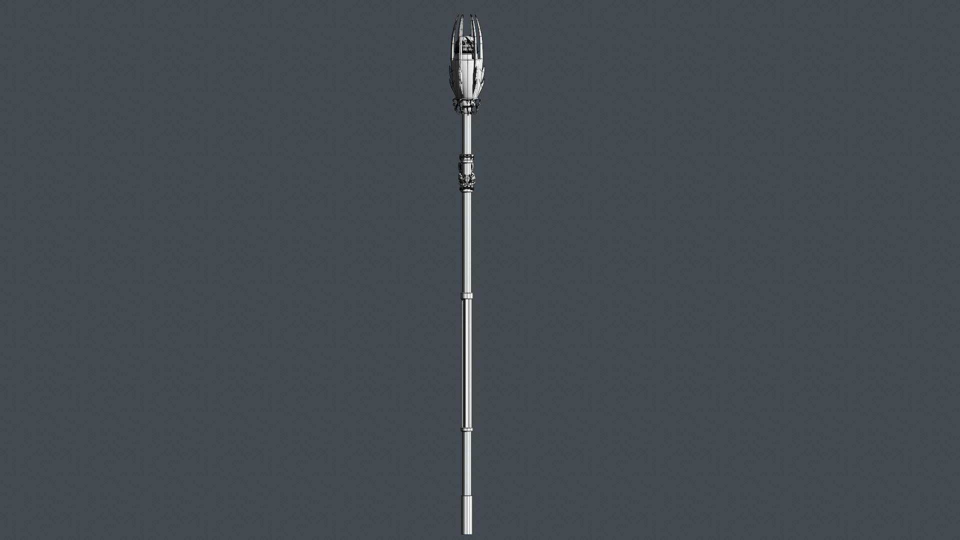 Cursed staff Low-poly 3D model_14