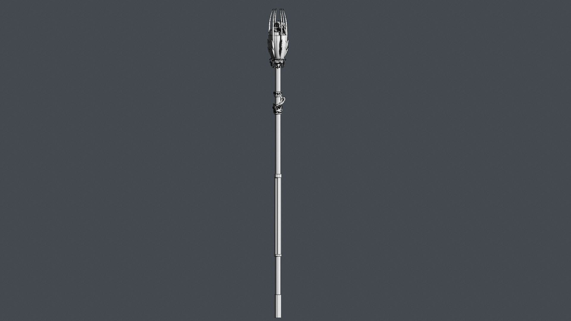 Cursed staff Low-poly 3D model_26