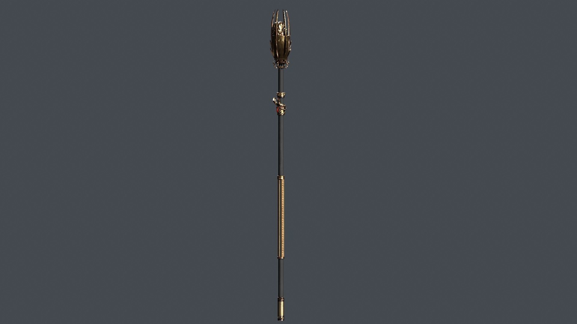 Cursed staff Low-poly 3D model_35
