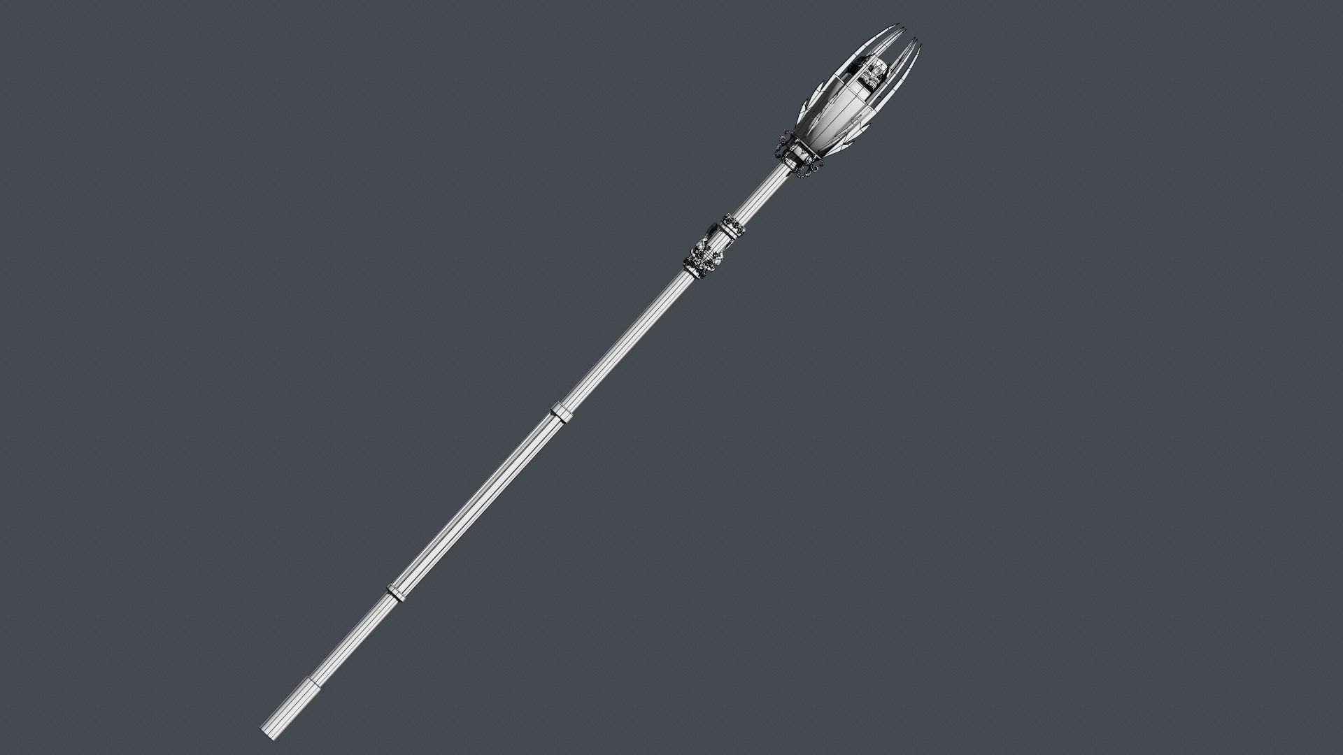 Cursed staff Low-poly 3D model_12