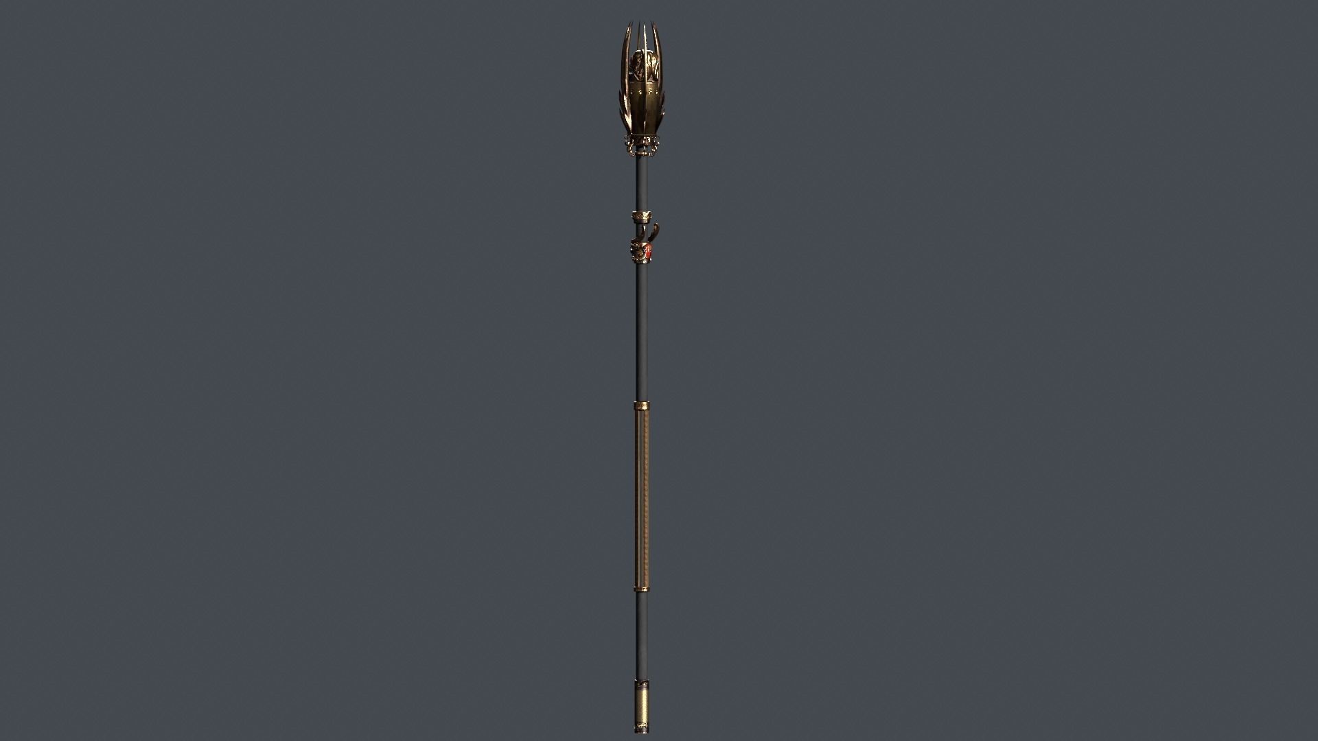 Cursed staff Low-poly 3D model_39