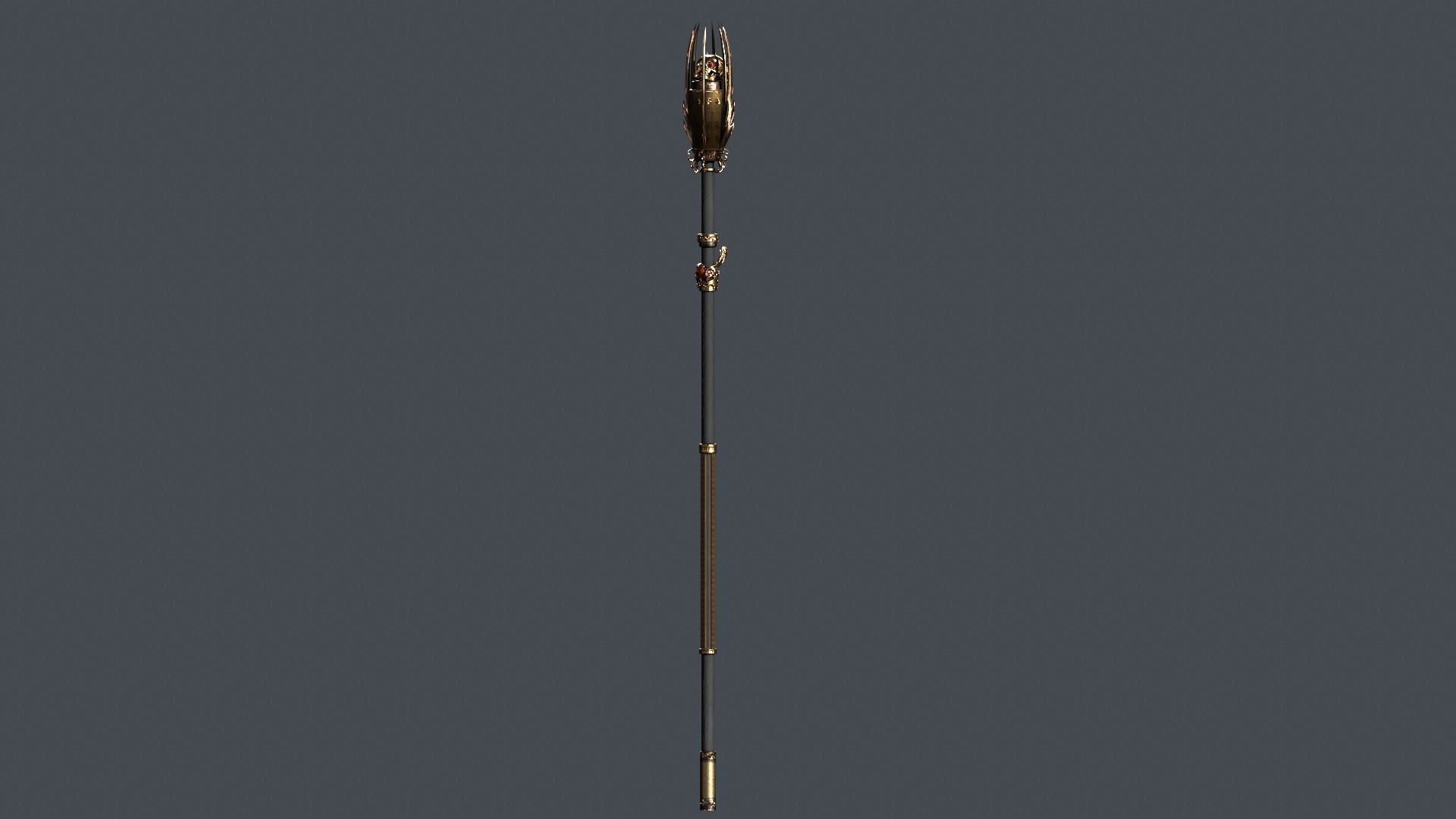 Cursed staff Low-poly 3D model_43