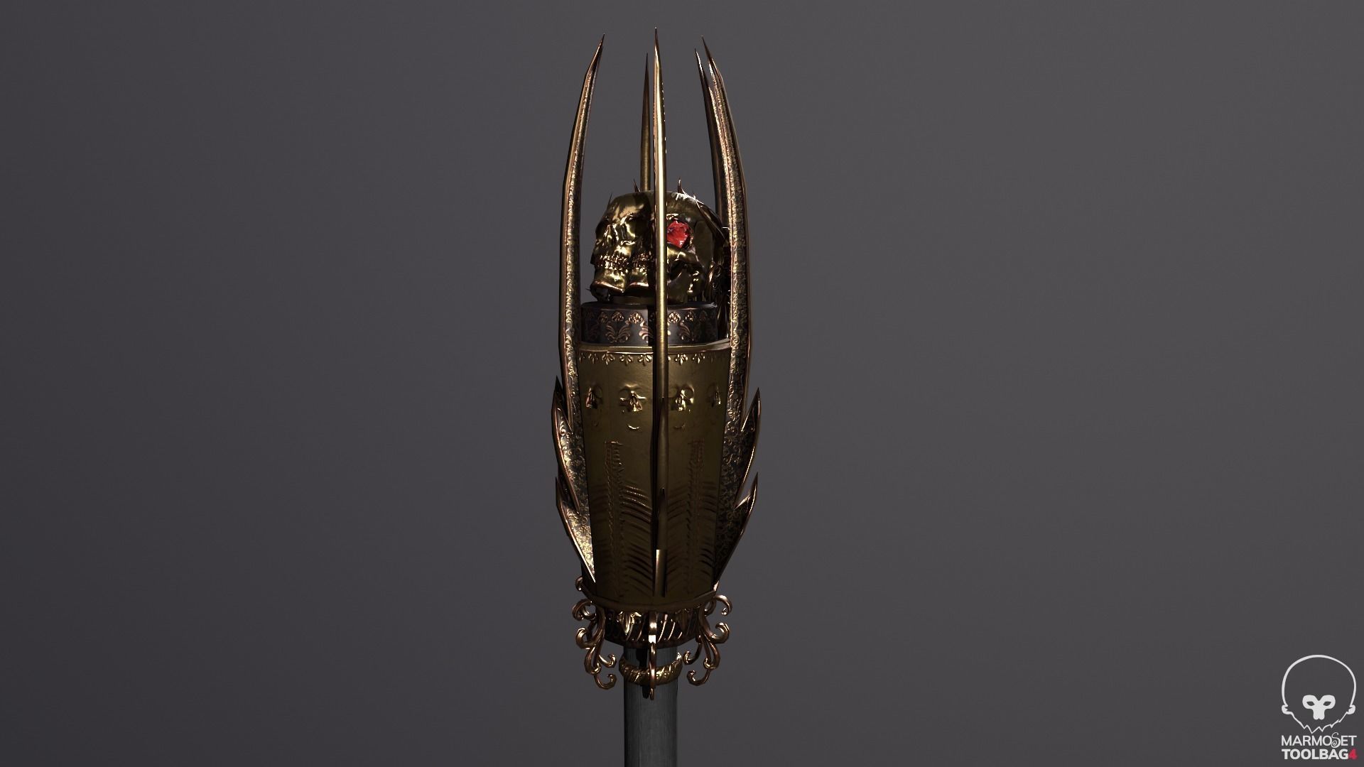 Cursed staff Low-poly 3D model_11