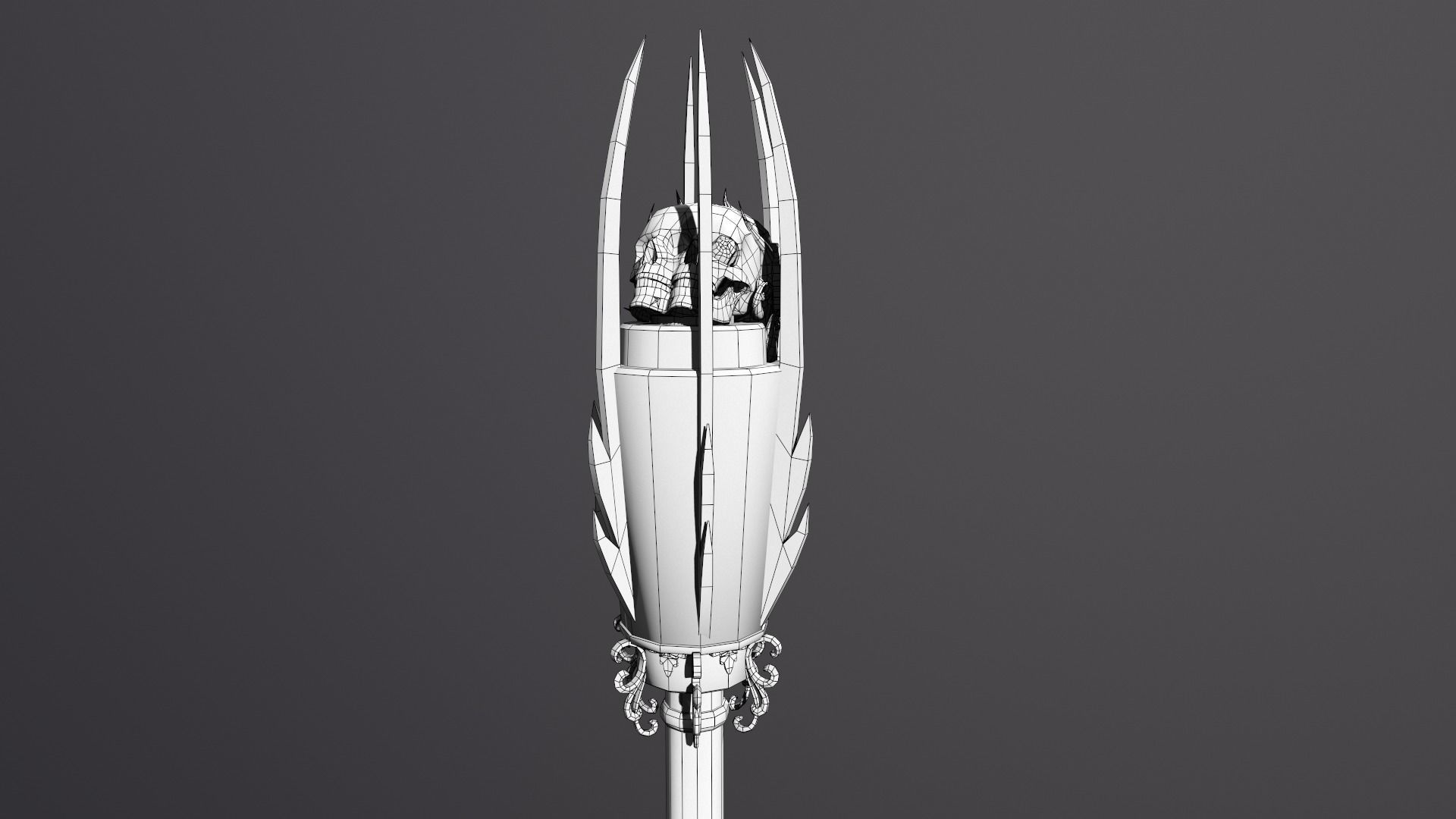 Cursed staff Low-poly 3D model_13