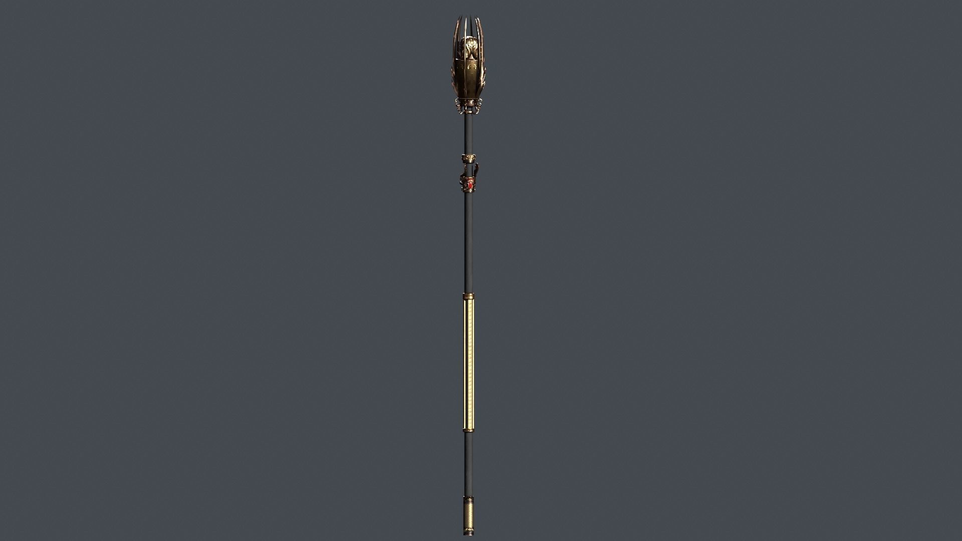 Cursed staff Low-poly 3D model_38