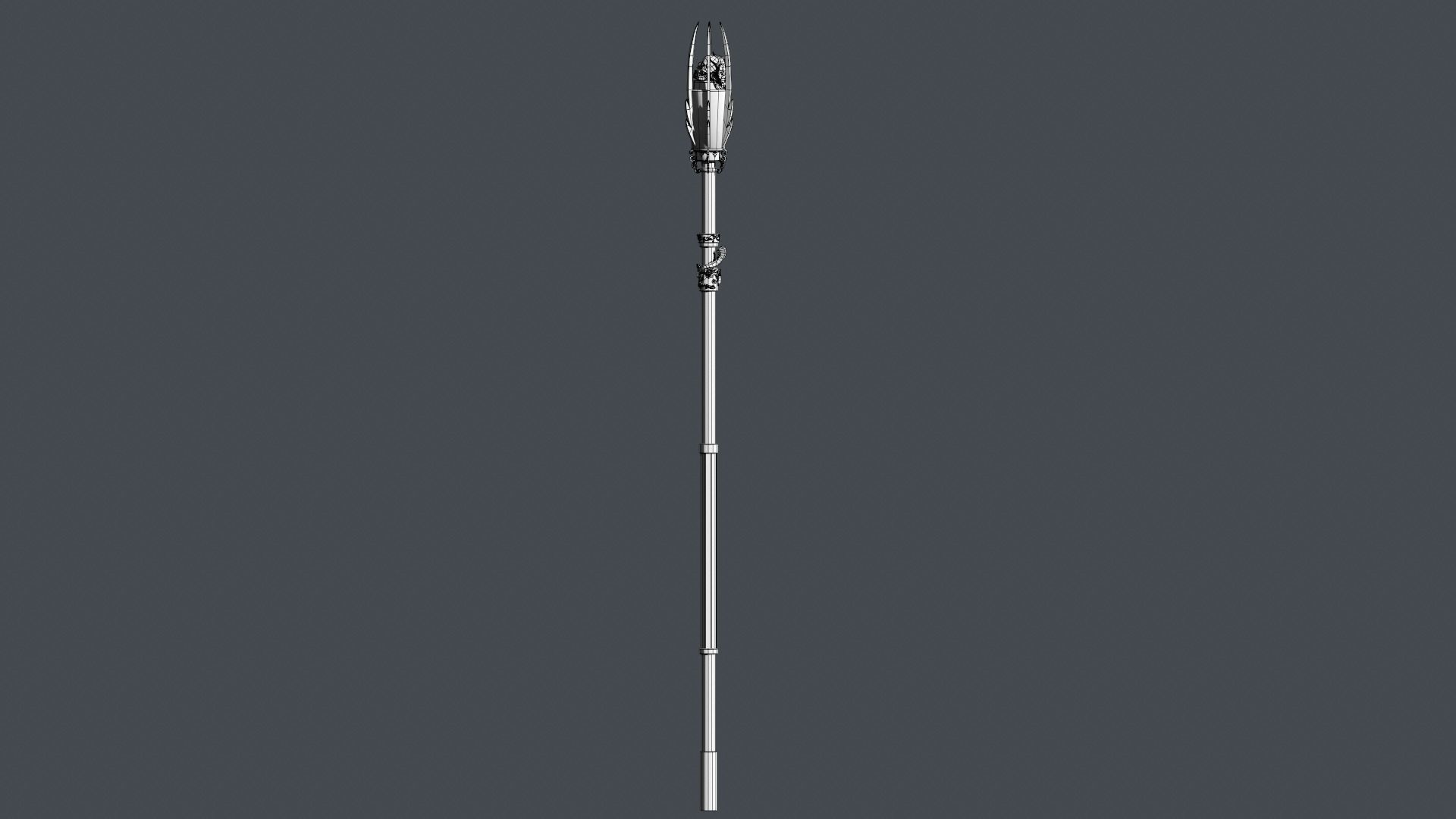 Cursed staff Low-poly 3D model_25