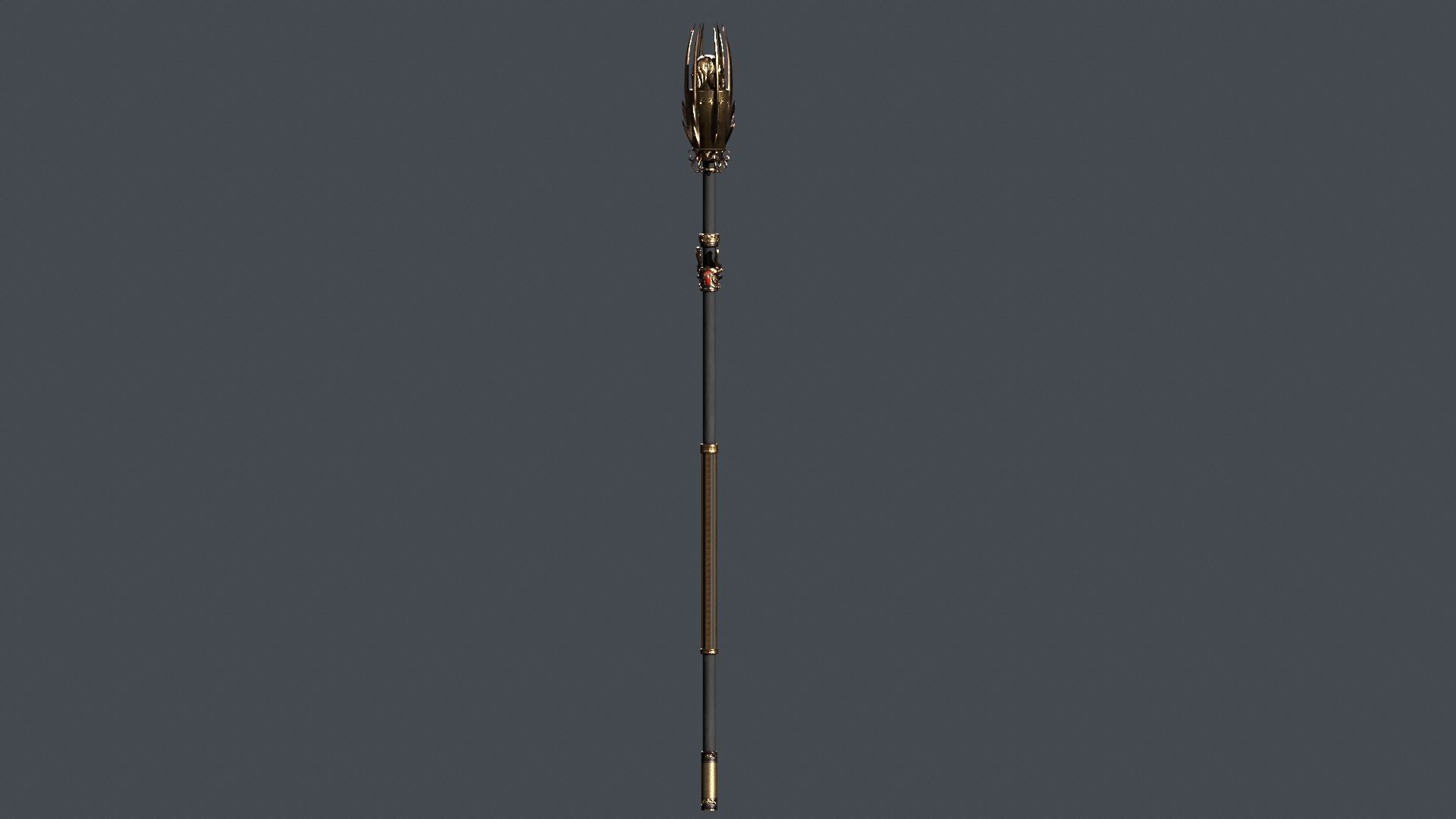Cursed staff Low-poly 3D model_37