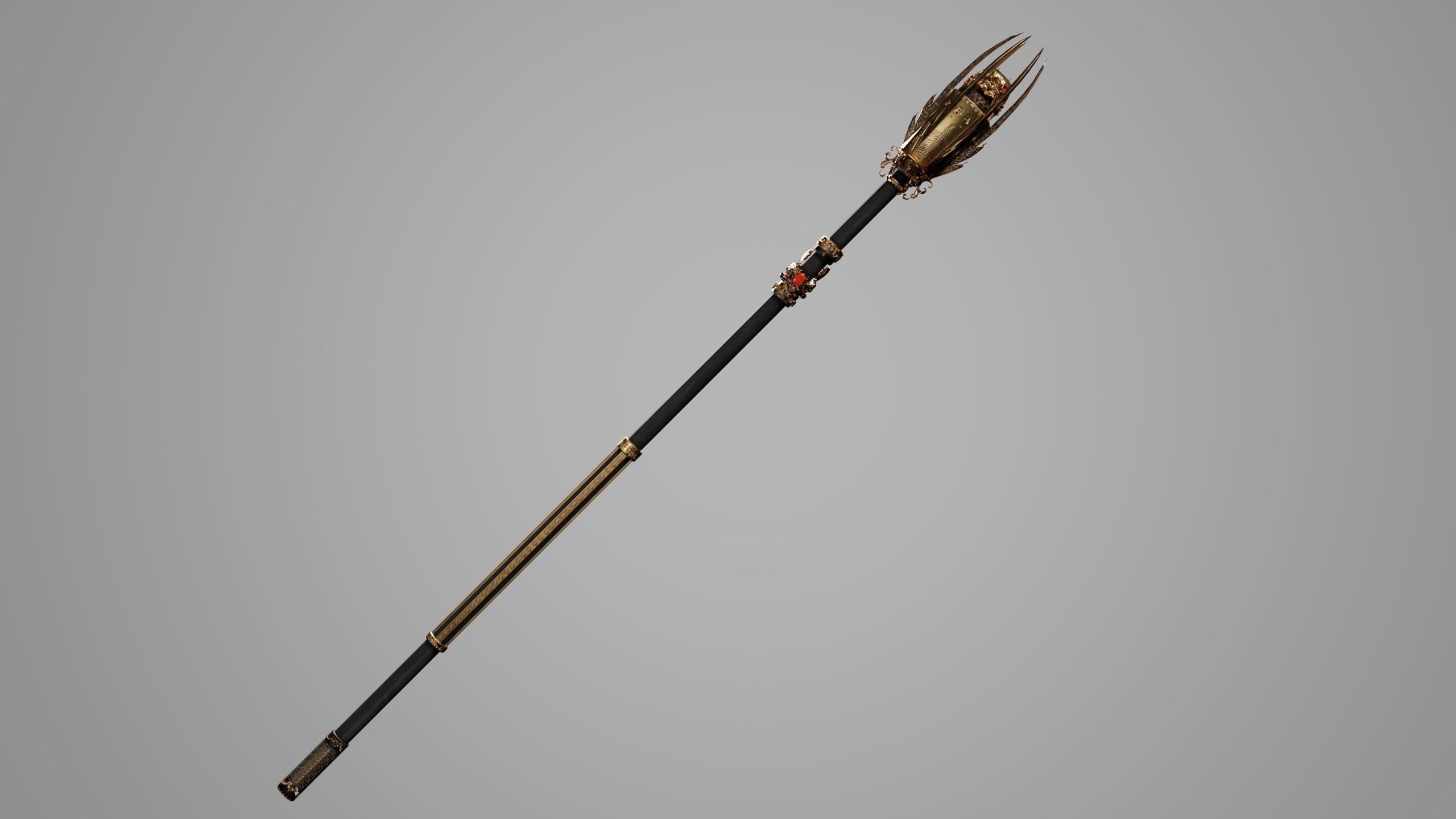 Cursed staff Low-poly 3D model_10
