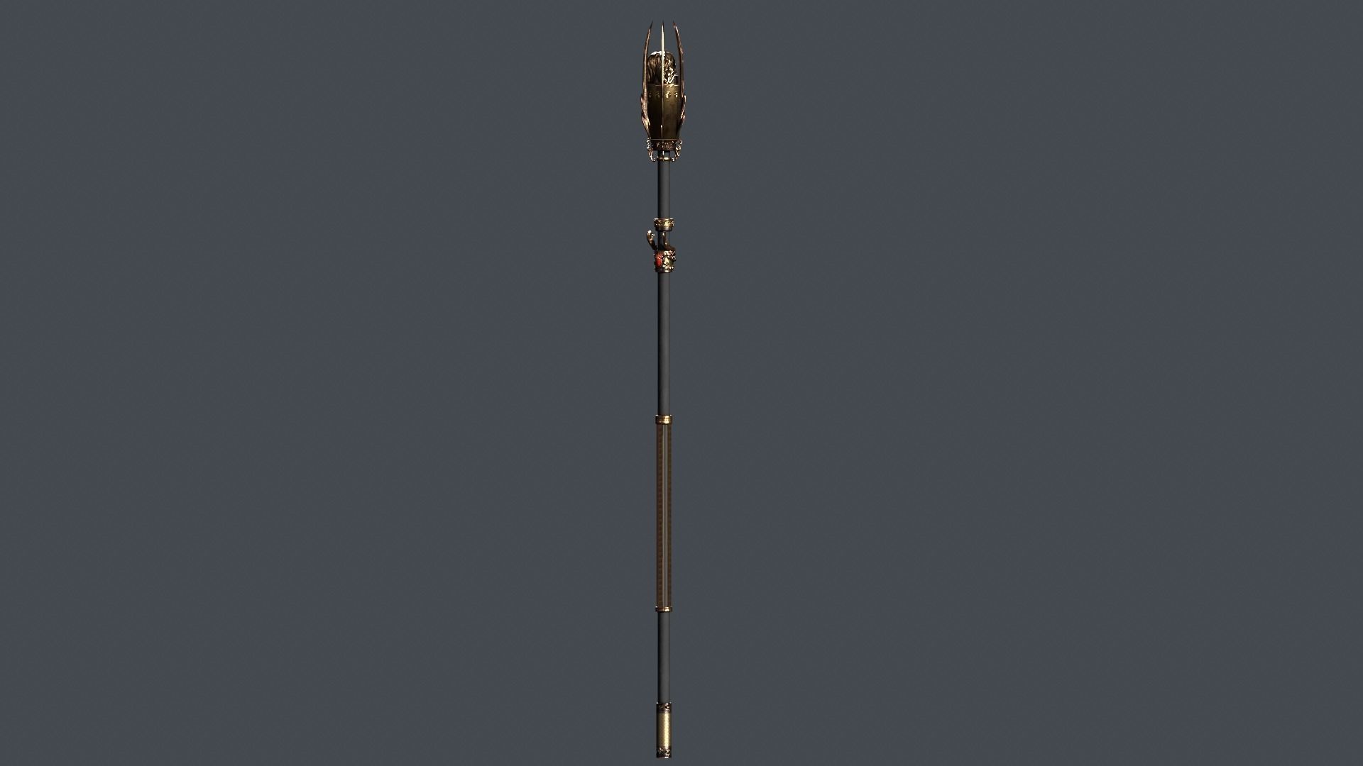 Cursed staff Low-poly 3D model_36