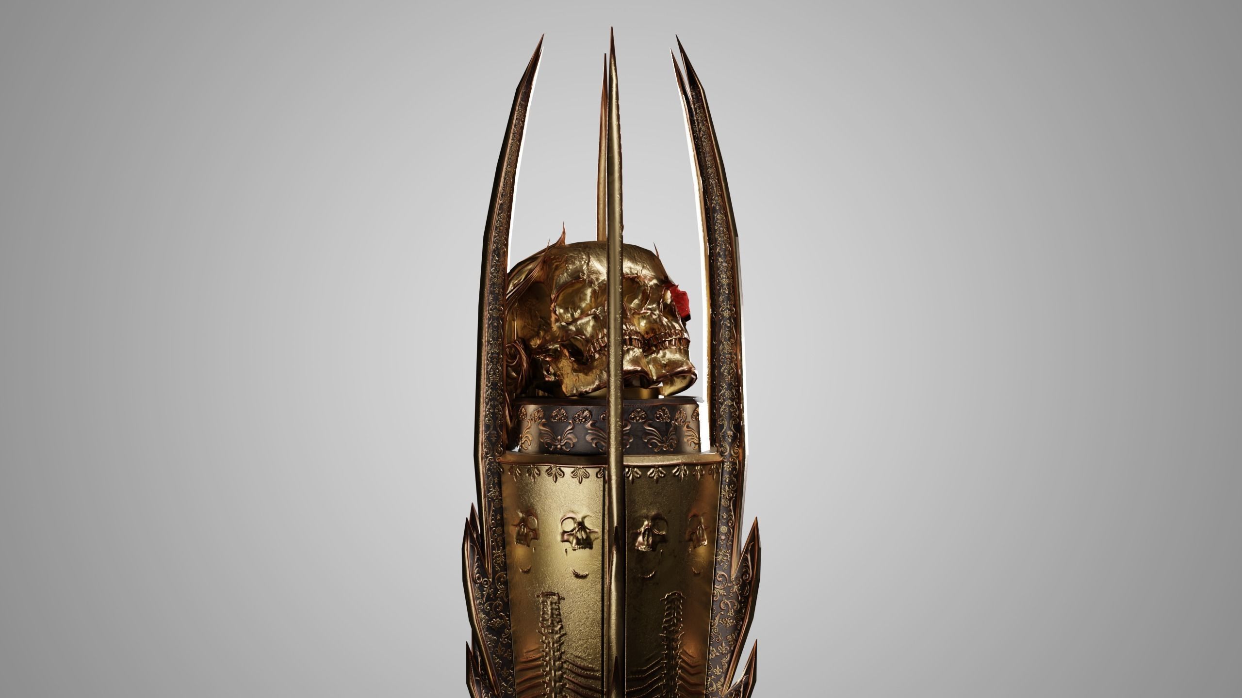 Cursed staff Low-poly 3D model_4