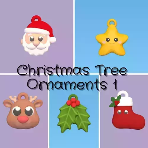 Christmas Tree Ornaments 1 3D Model Collection Christmas Tree Ornaments 1 3D Model Collection