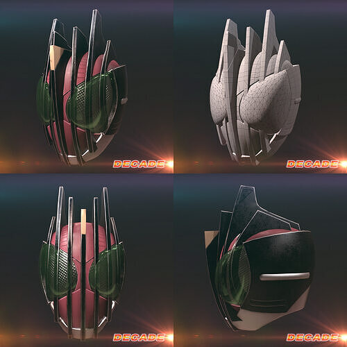 DECADE Helmet Low-poly 3D model