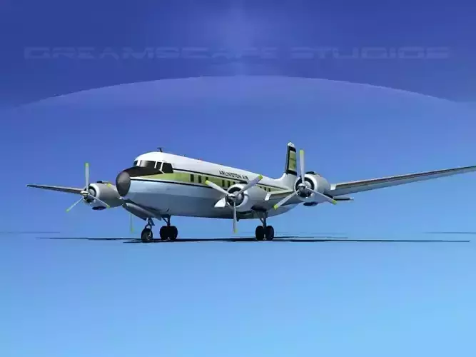 Douglas DC-7B Arlington Air 3D model