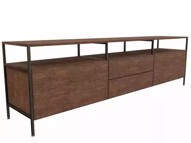 Media Console Mid Industrial 3D model