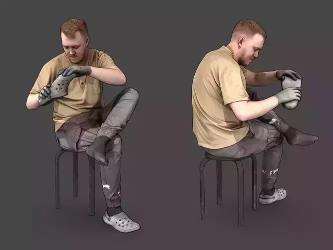 Worker Without Shoes 3D model