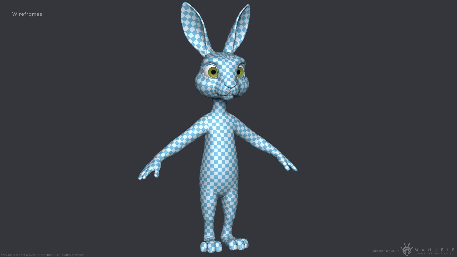 Stylized Cartoon Rabbit - Biped 3D model_10