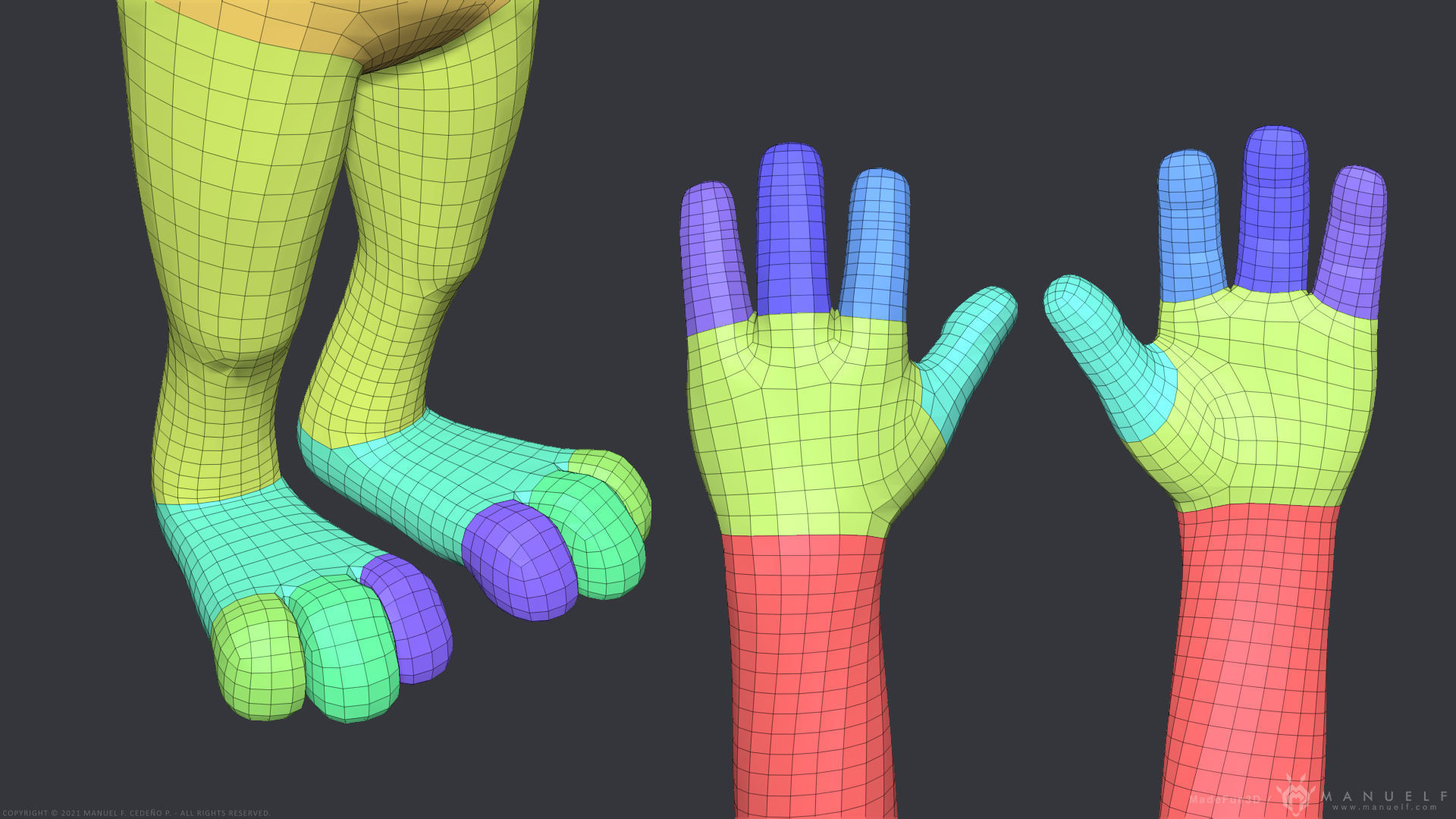 Stylized Cartoon Rabbit - Biped 3D model_15