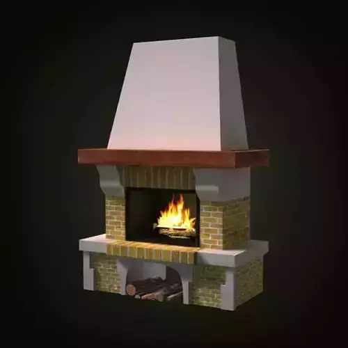 Brick Wood Burning Fireplace