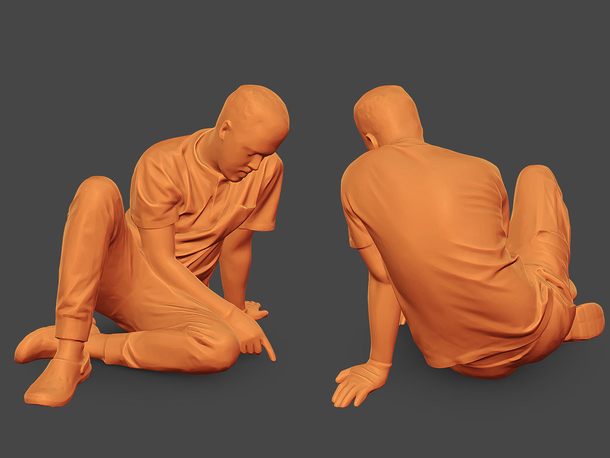 Worker in a Sand T-shirt 3D Model Collection_19
