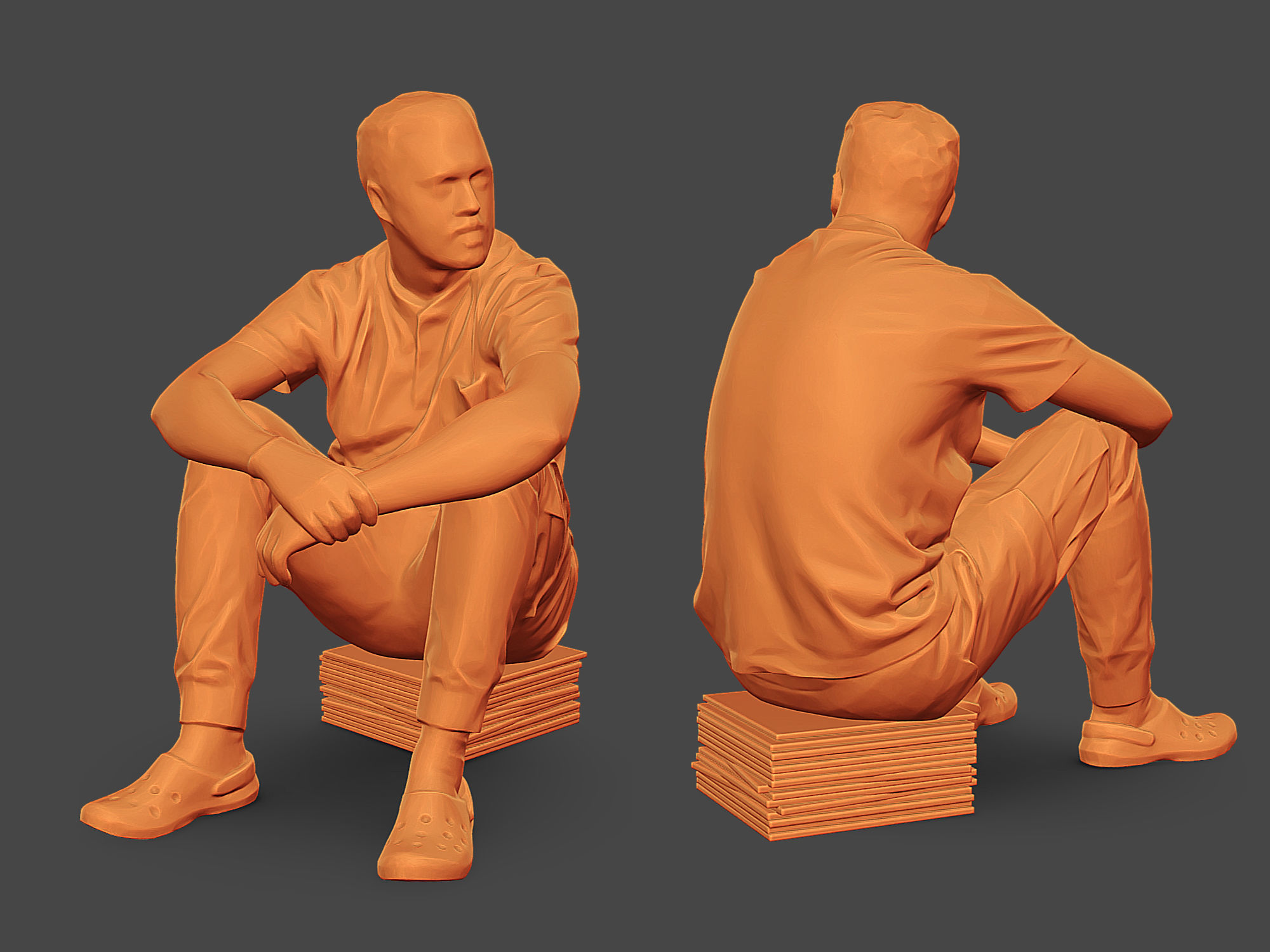 Worker in a Sand T-shirt 3D Model Collection_16