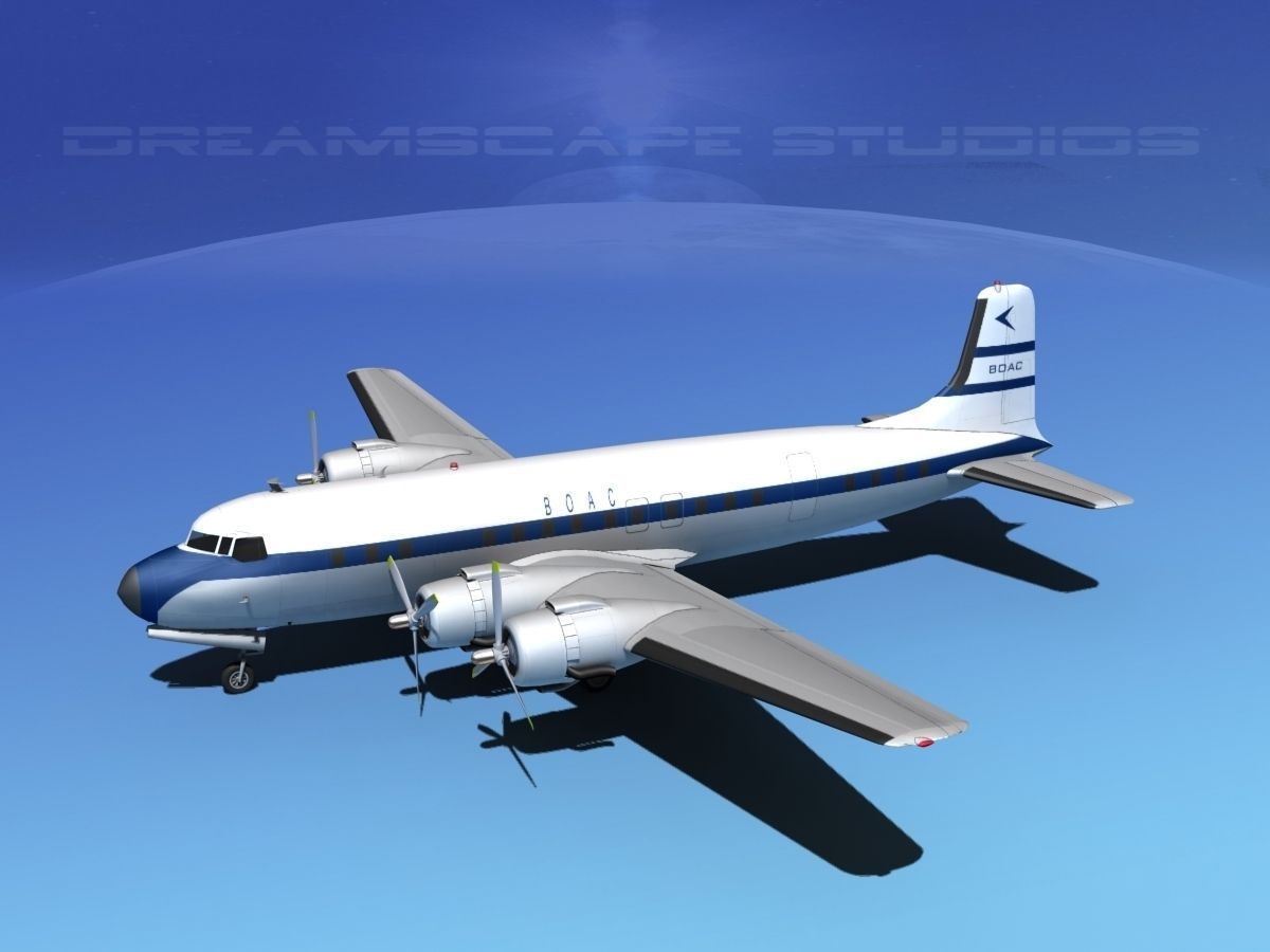 Douglas DC-7B BOAC 3D model_10