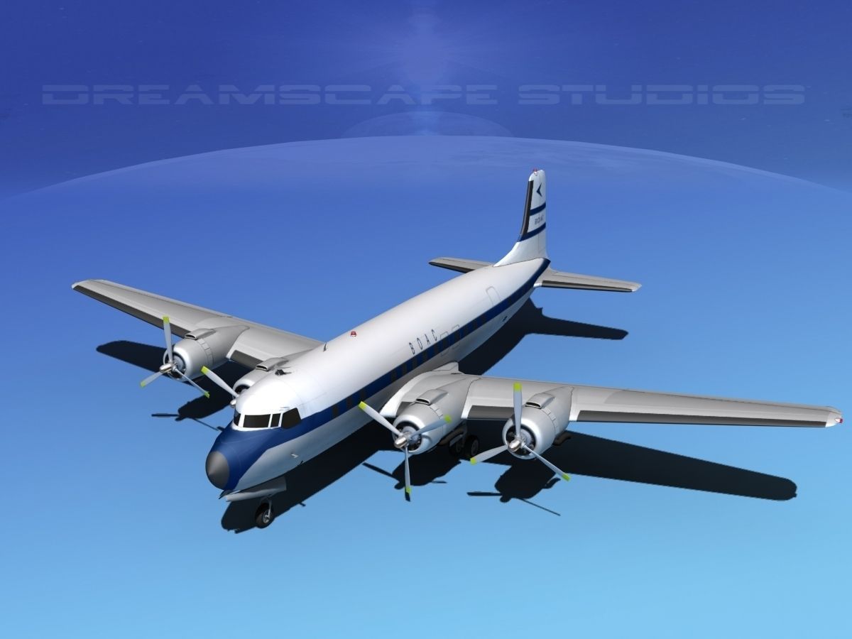 Douglas DC-7B BOAC 3D model_9