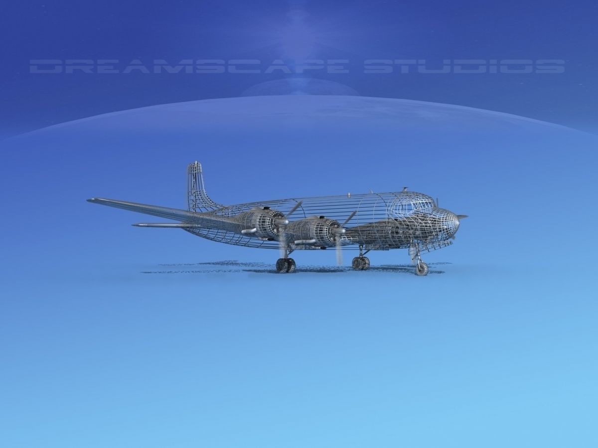 Douglas DC-7B BOAC 3D model_11