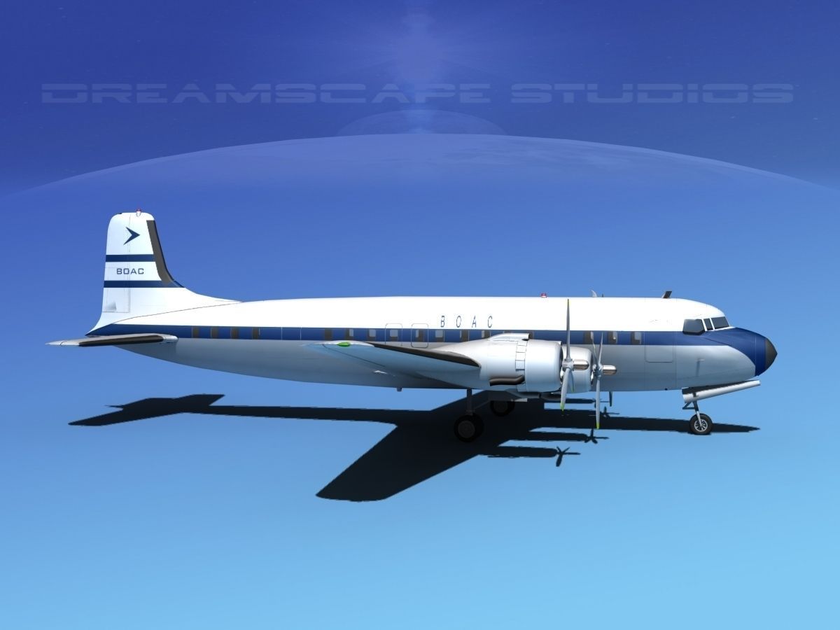 Douglas DC-7B BOAC 3D model_3