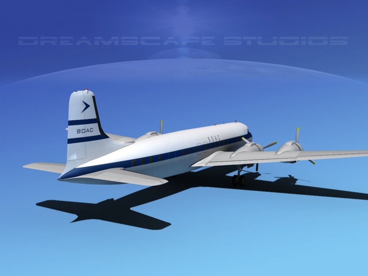 Douglas DC-7B BOAC 3D model_5
