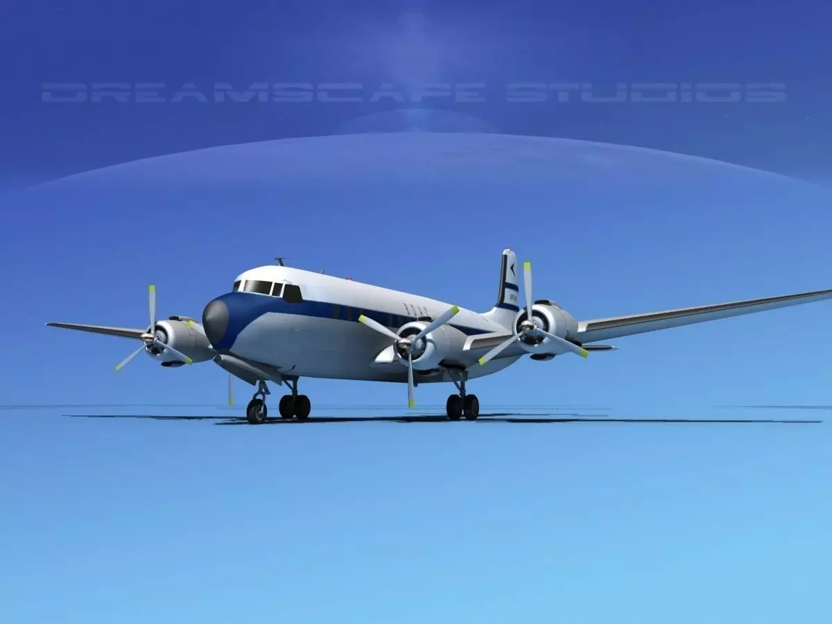 Douglas DC-7B BOAC 3D model_0