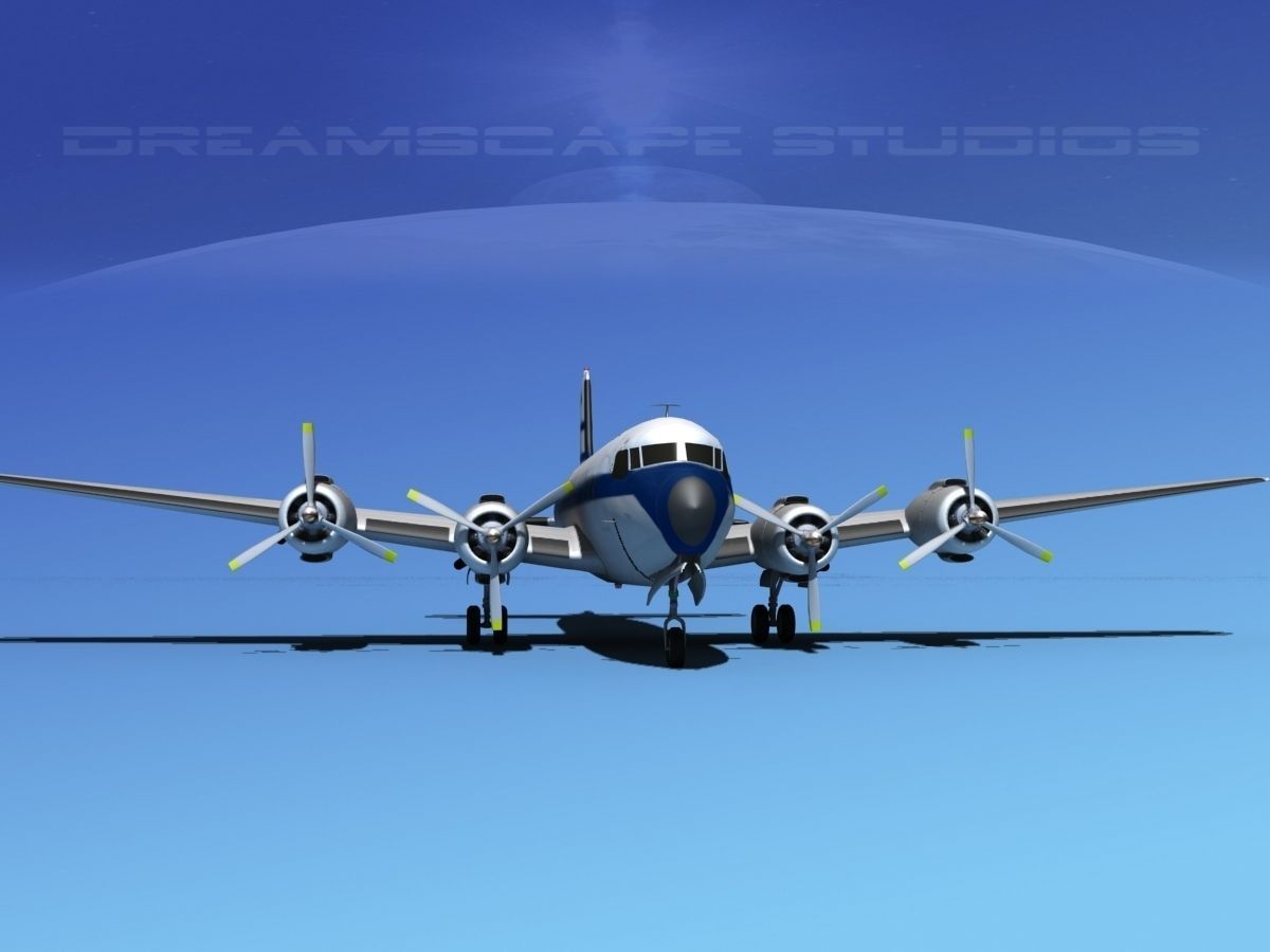Douglas DC-7B BOAC 3D model_1