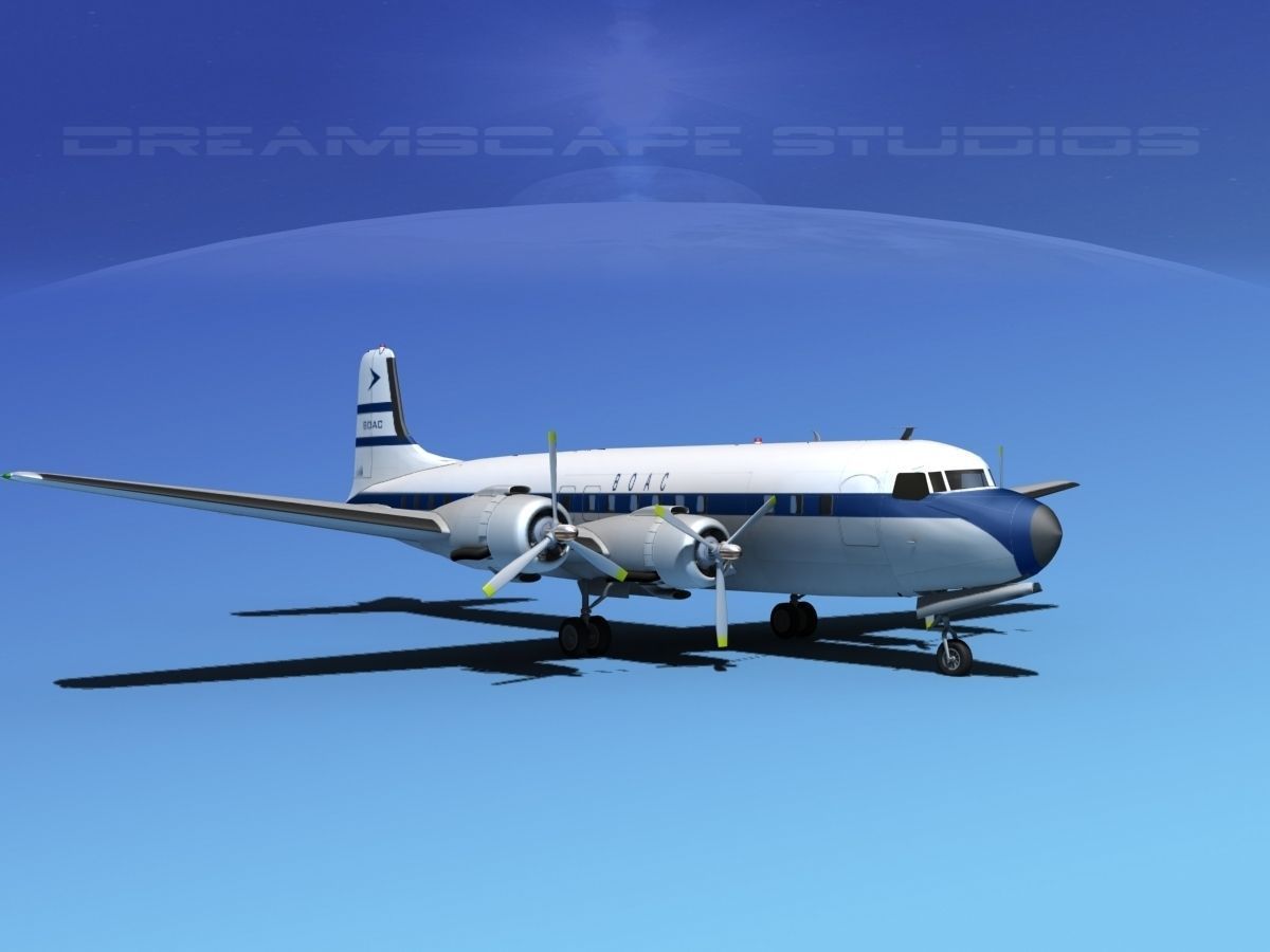 Douglas DC-7B BOAC 3D model_2