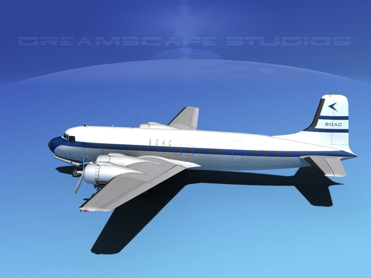 Douglas DC-7B BOAC 3D model_8