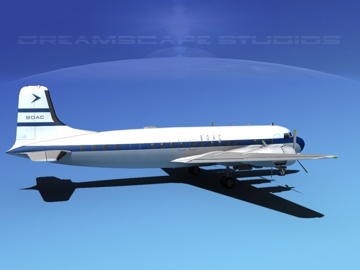 Douglas DC-7B BOAC 3D model_4