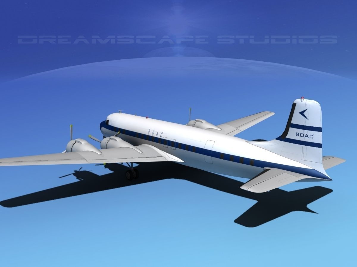 Douglas DC-7B BOAC 3D model_7