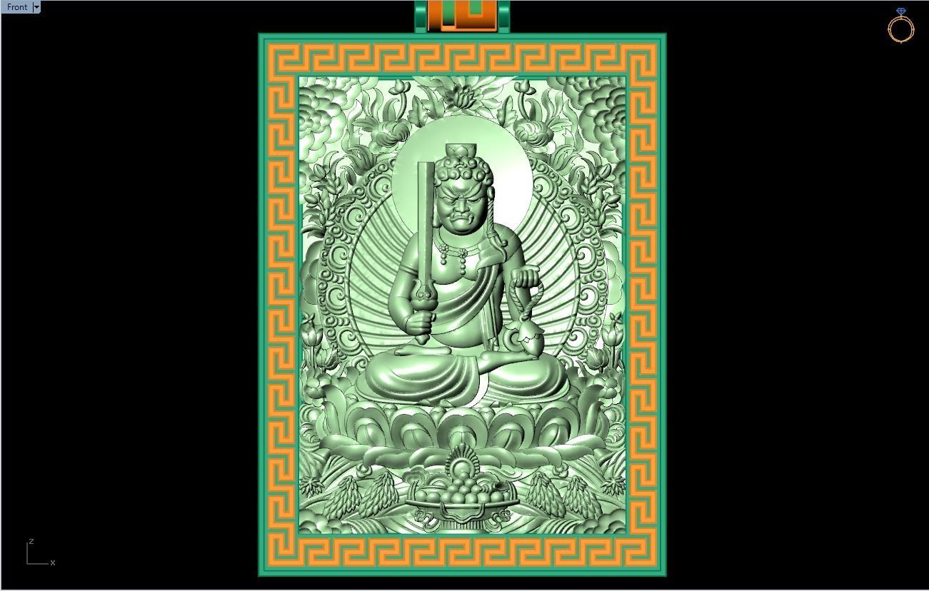 Acala Vidyaraja Buddha pendant - Buddha pendant - N21025 3D print model_1